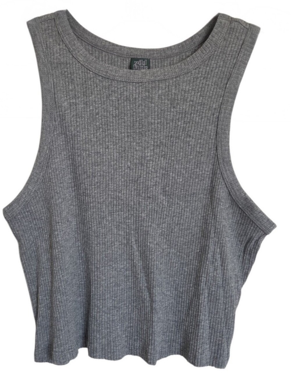 Wild Fable Women's Medium Gray Ribbed Crop Tank Top